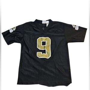 🎁 Drew Brees Boy's Large New Orleans Saints #9 NFL Players Black Game Jersey